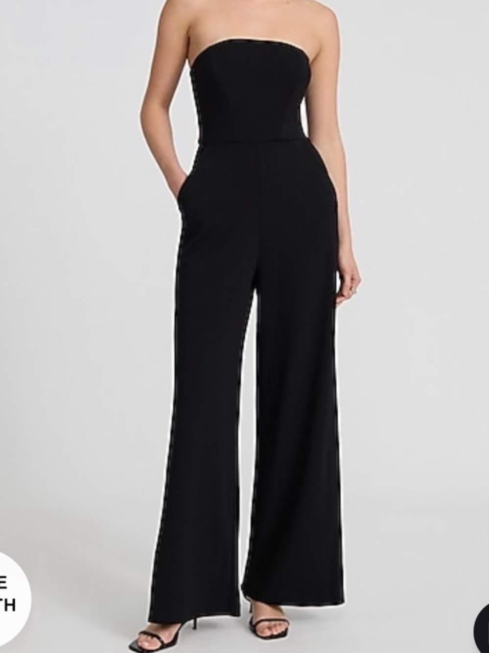 Express Strapless Black Wide-Leg Jumpsuit